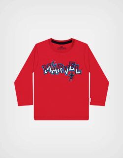 Polo Manga Larga Spider Man Marvel Color Rojo Para Niños