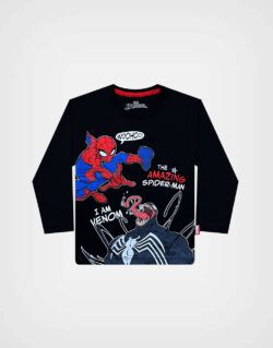 Polo Manga Larga Spider Man Color Negro Para Niños