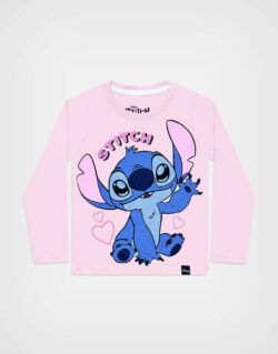 Polo Manga Larga Stitch Color Rosa Para Niñas