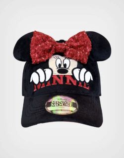 Gorra Minnie Mouse Lentejuelas Color Negra Para Niñas