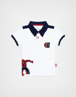 Polo Camisero Spider Man Color Blanco Para Niños