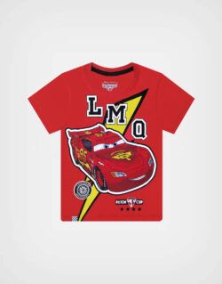 Polo Manga Corta Cars Rayo McQueen Cup Color Rojo Para Niños