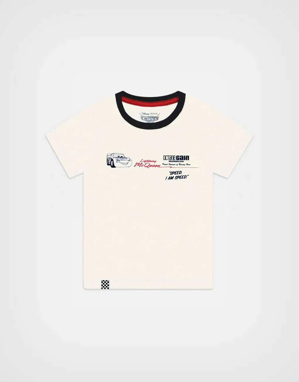 Polo Manga Corta Cars Rayo McQueen Rust-eze Color Marfil Para Niños