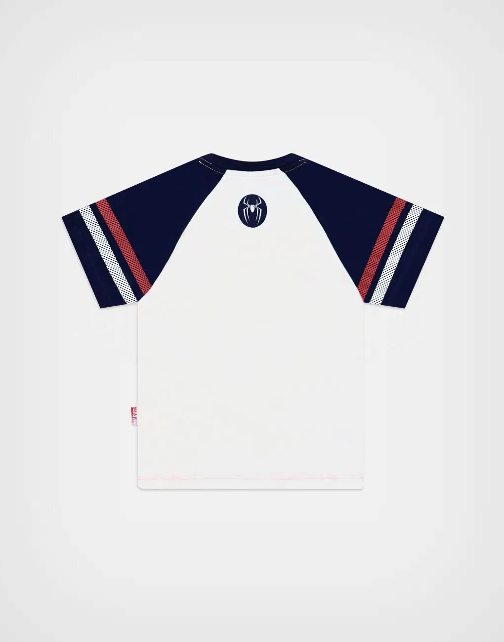 Polo Manga Corta Spider Man Color Marfil + Azul Para Niños