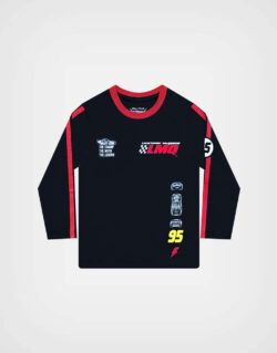 Polo Manga Larga Cars Rayo McQueen Color Negro Para Niños