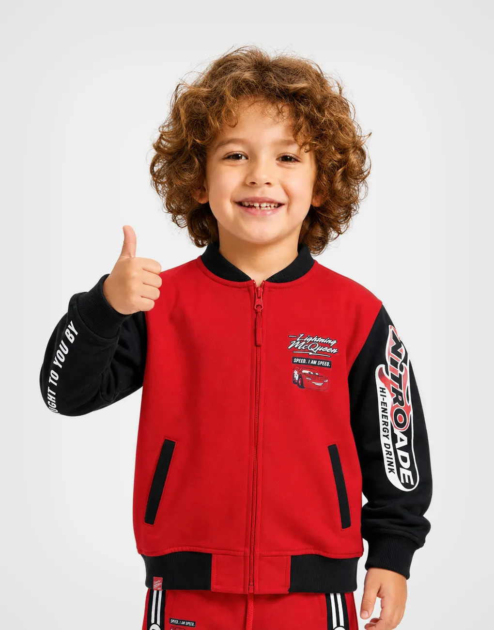 Casaca Cars Rayo McQueen Rojo + Negro Para Niños