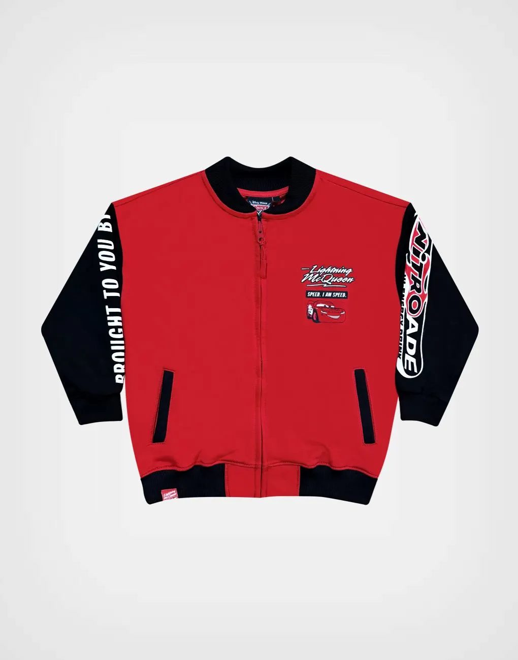 Casaca Cars Rayo McQueen Color Rojo + Negro Para Niños