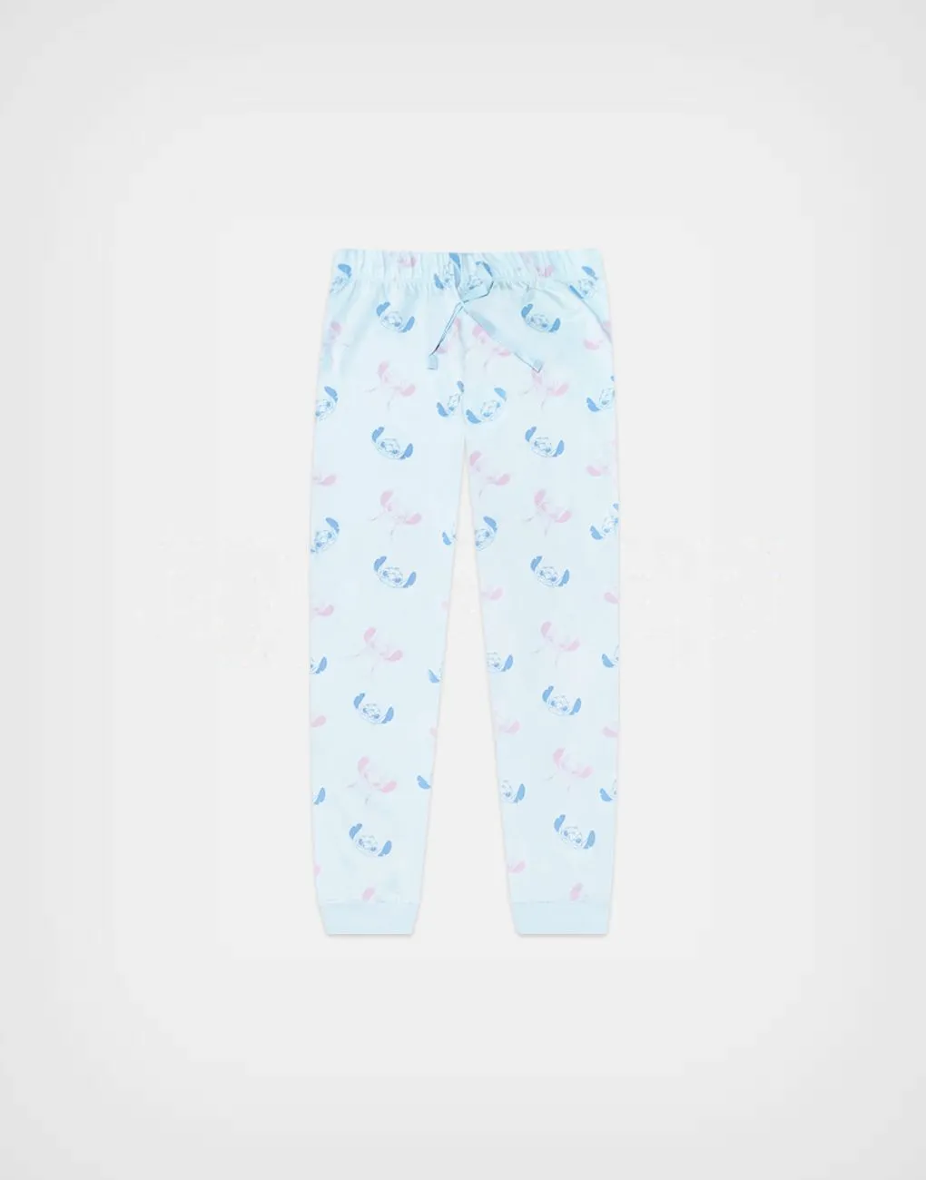Pijama Manga Larga Stitch & Angel Color Blanco Para Niñas