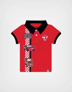 Polo Camisero Cars Rayo McQueen & Mate Color Rojo Para Niños