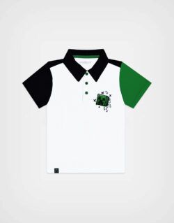 Polo Camisero Minecraft Creeper Color Blanco Para Niños