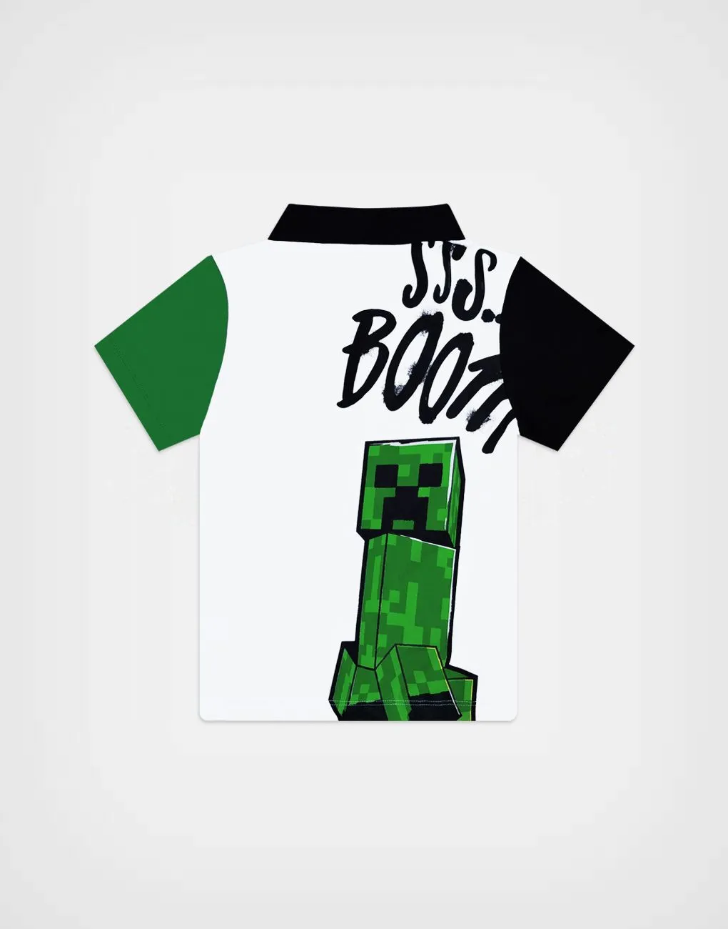 Polo Camisero Minecraft Creeper Color Blanco Para Niños