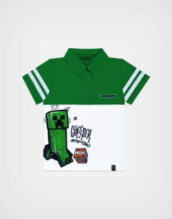 Polo Camisero Minecraft Creeper Color Verde Para Niños