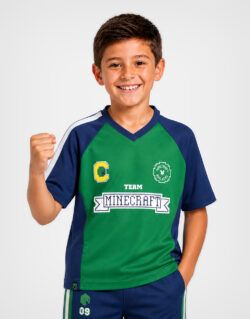 Polo Deportivo Minecraft Creeper Verde Para Niños