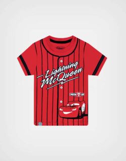 Polo Manga Corta Cars Lightning McQueen Color Rojo Para Niños