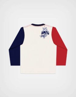 Polo Manga Larga Spider Man Color Biege + Rojo Para Niños