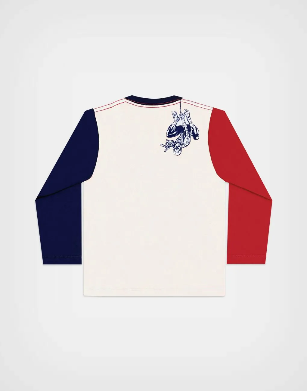 Polo Manga Larga Spider Man Color Biege + Rojo Para Niños