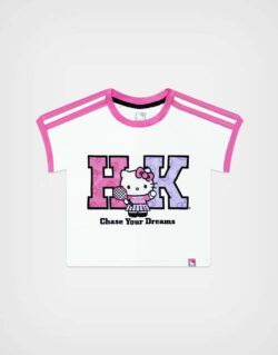 Polo Manga Corta Hello Kitty HK Color Chicle + Blanco Para Niñas