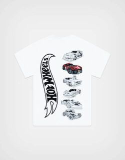 Polo Manga Corta Hot Wheels Color Blanco Para Niños