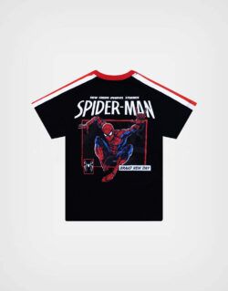 Polo Manga Corta Spider Man Araña Color Negro Para Niños