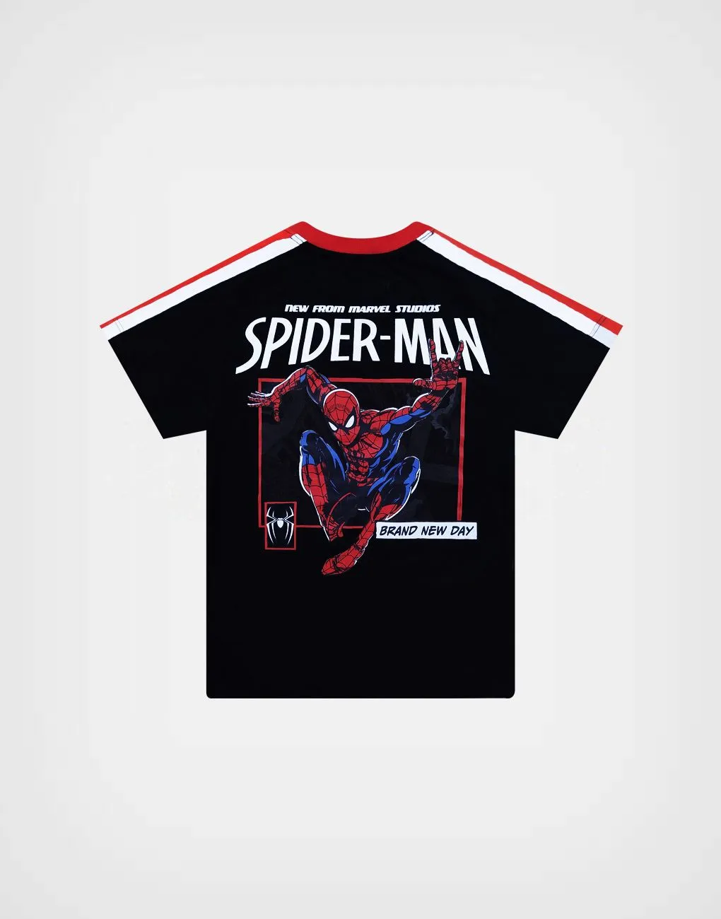 Polo Manga Corta Spider Man Araña Color Negro Para Niños
