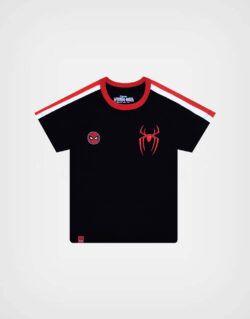 Polo Manga Corta Spider Man Araña Color Negro Para Niños