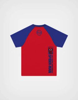 Polo Manga Corta Spider Man Araña Color Rojo + Azul Para Niños