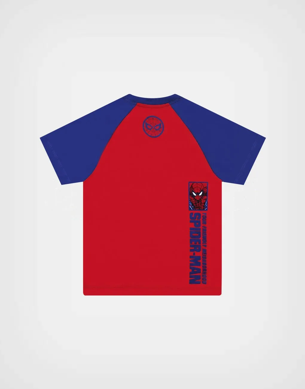 Polo Manga Corta Spider Man Araña Color Rojo + Azul Para Niños
