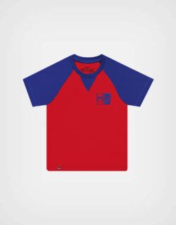 Polo Manga Corta Spider Man Araña Color Rojo + Azul Para Niños