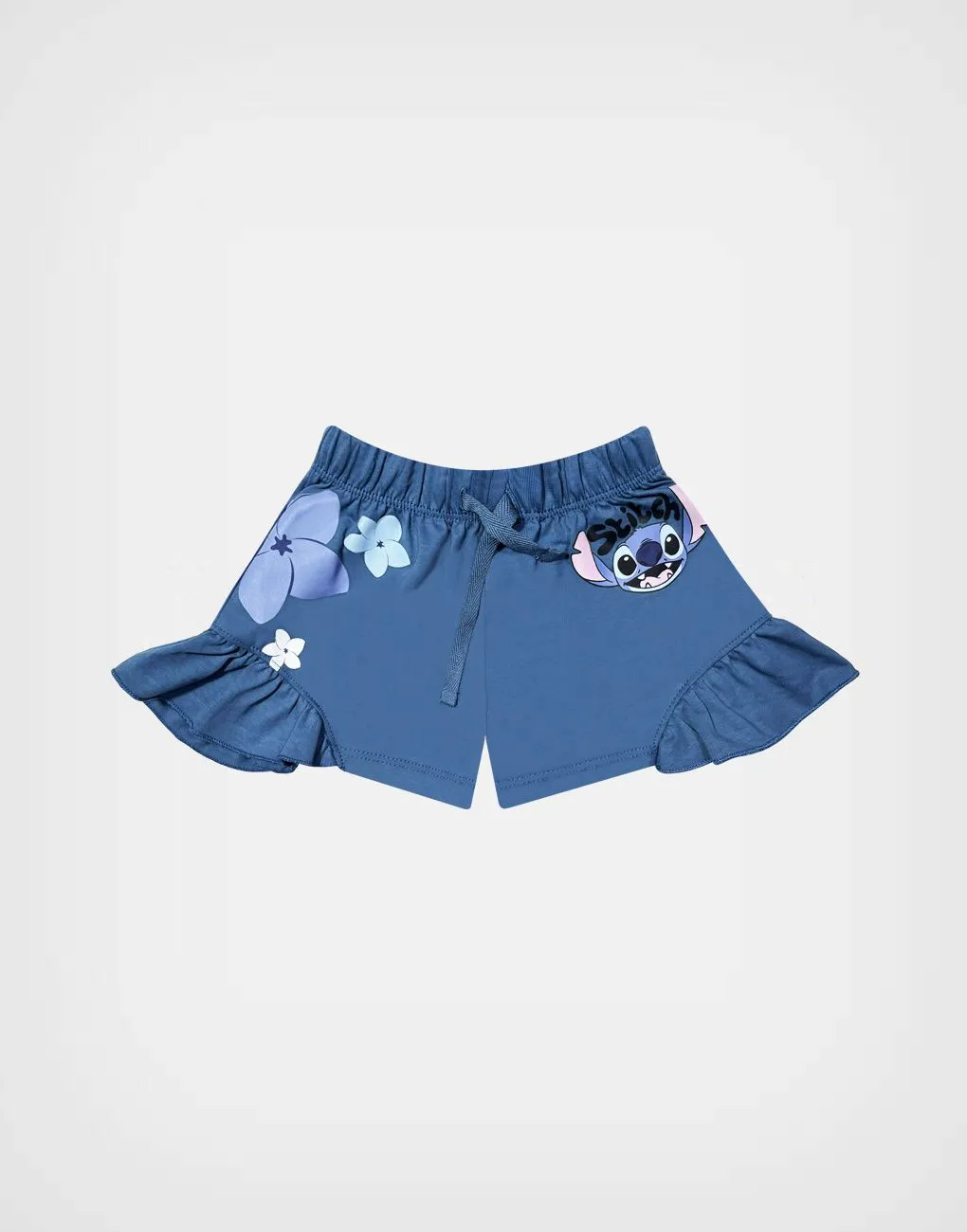 Conjunto Stitch Polo + Short Color Azul Para Niñas