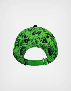 Gorra Minecraft Creeper Beware Color Negro + Verde Para Niños