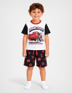 Pijama Manga Corta Cars Rayo McQueen Para Niños