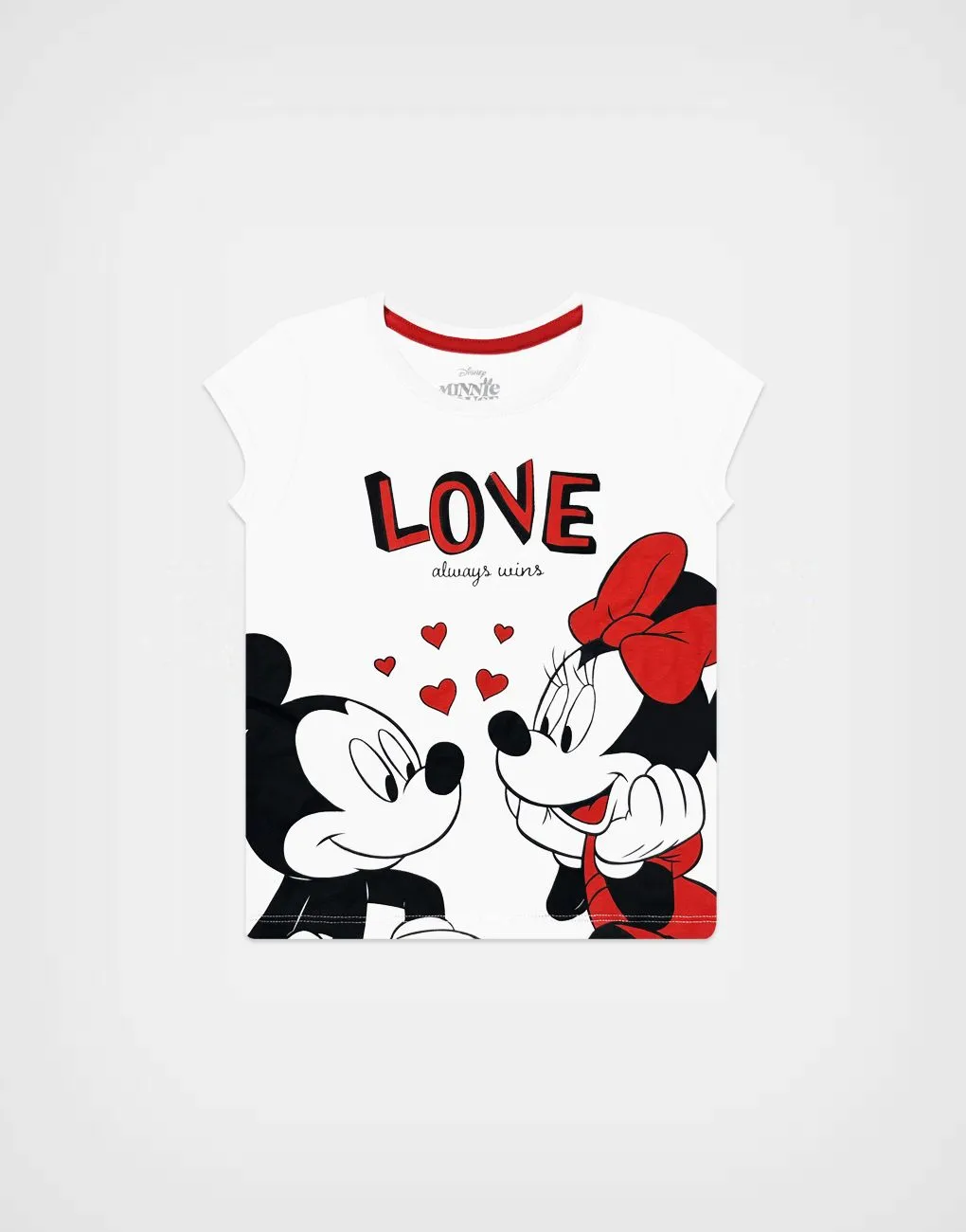 Pijama Manga Corta Minnie Mouse Color Blanco + Negro Para Niñas