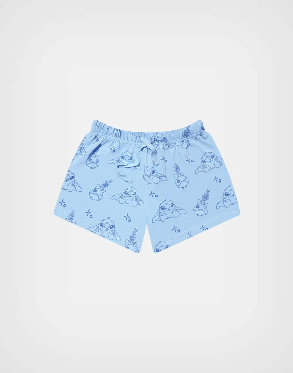 Pijama Manga Corta Stitch Color Celeste Para Niñas