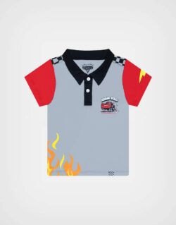 Polo Camisero Cars Rayo McQueen Color Rojo + Gris Para Niños