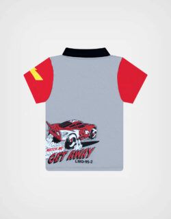 Polo Camisero Cars Rayo McQueen Color Rojo + Gris Para Niños