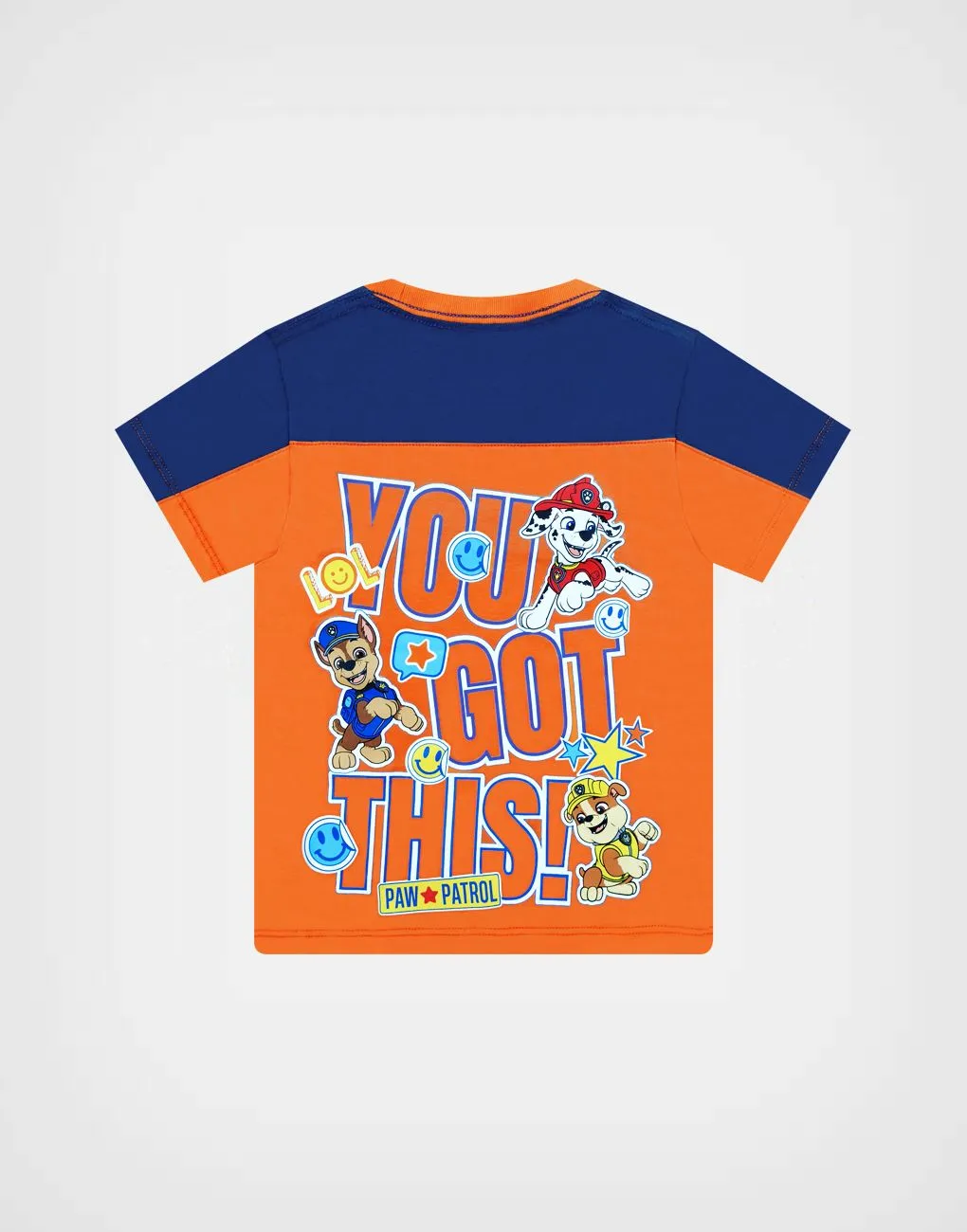 Polo Manga Corta Paw Patrol Color Azul + Naranja Para Niños