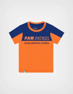 Polo Manga Corta Paw Patrol Color Azul + Naranja Para Niños