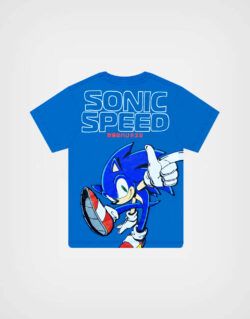 Polo Manga Corta Sonic Color Azul Para Niños