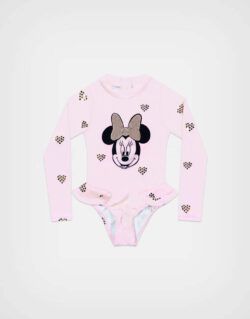 Ropa de Baño Entera Minnie Mouse Color Rosa Para Niñas