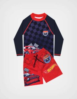 Ropa de Baño Hot Wheels Color Rojo + Negro Para Niños